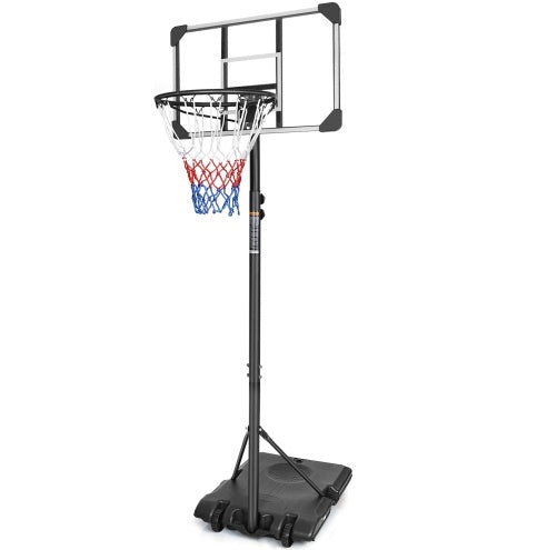 Portable Basketball Goal System With Stable Base And Wheels, Youth Height Adjustable 5.6 To 7ft Basketball Hoop 28 Inch Backboard