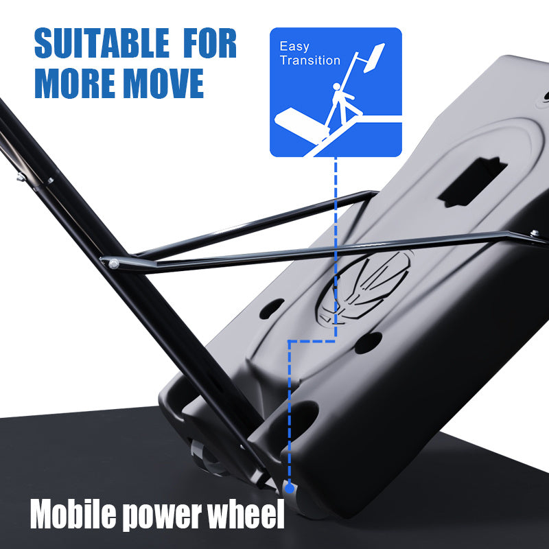 Basketball Stand 4.43-10.00ft Adjustable Portable Basketball Hoop & Goal PC Backplate, Large Base & Wheels
